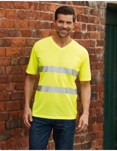 Y-HVJ910-Hi-Vis Top Cool Super Light V-Neck T-Shirt 2